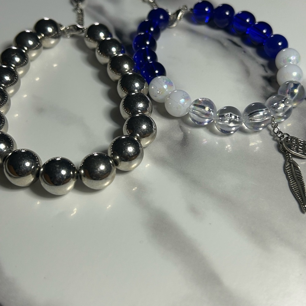 Silver & Crystal Bead Set | 10 mm Beads | Confidence & Clarity